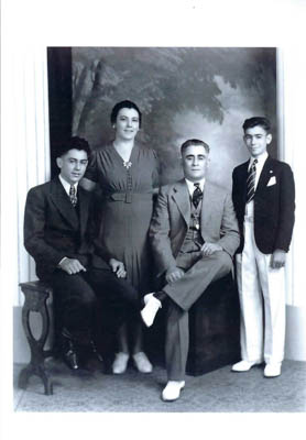 Photo of Alaaddin Hussein and family, Wife Olga, 1st son Carl, 2nd Son Rudolph 1938 